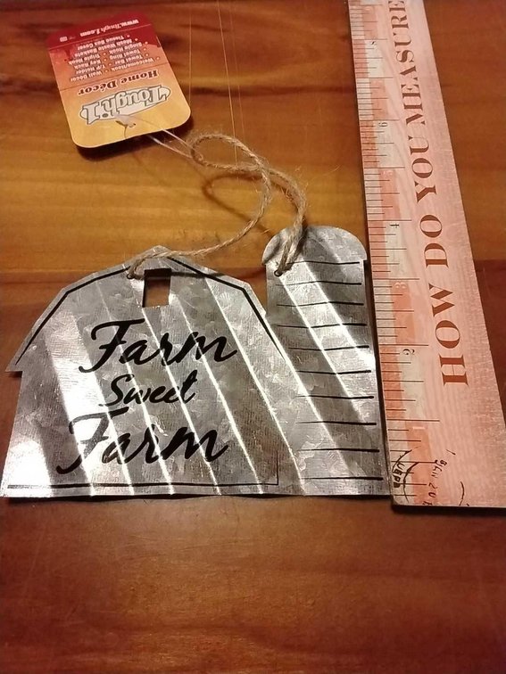 Barn Design tin ornament 4"x5"