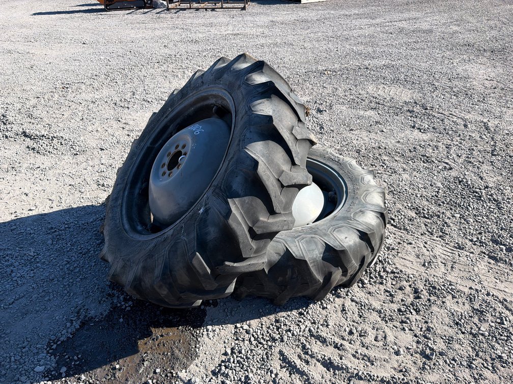 PAIR 12.4-28 TIRES & RIMS