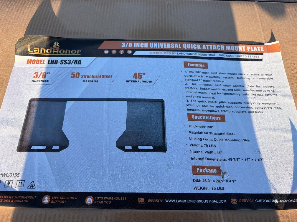 LANDHONOR OPEN FACE WELD ON PLATE