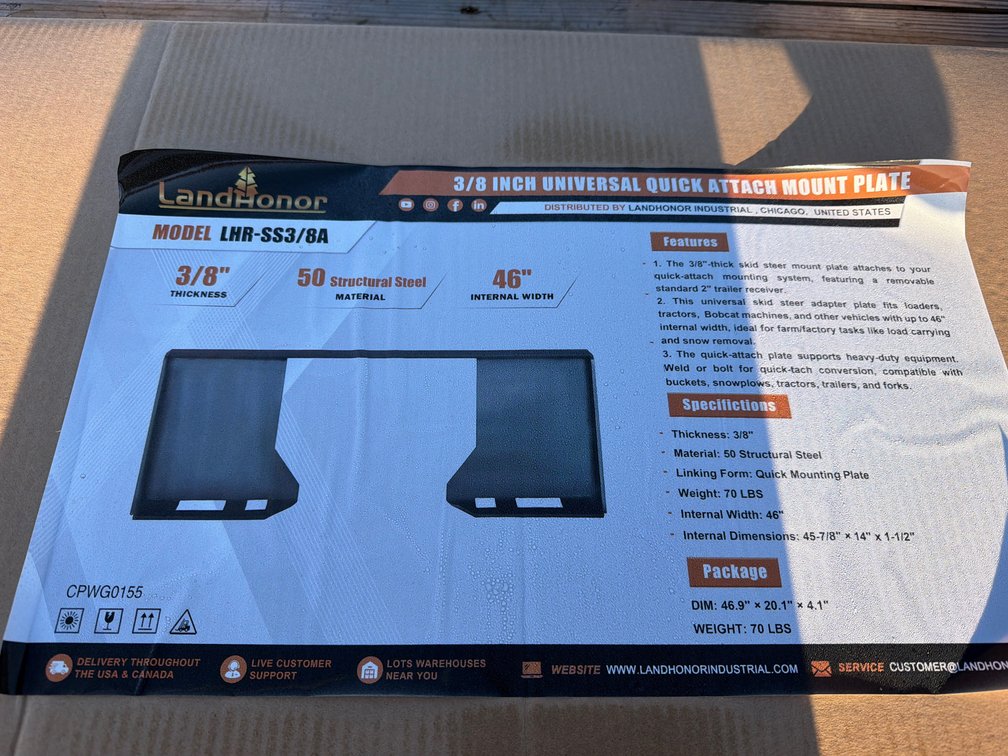 LANDHONOR OPEN FACE WELD ON PLATE