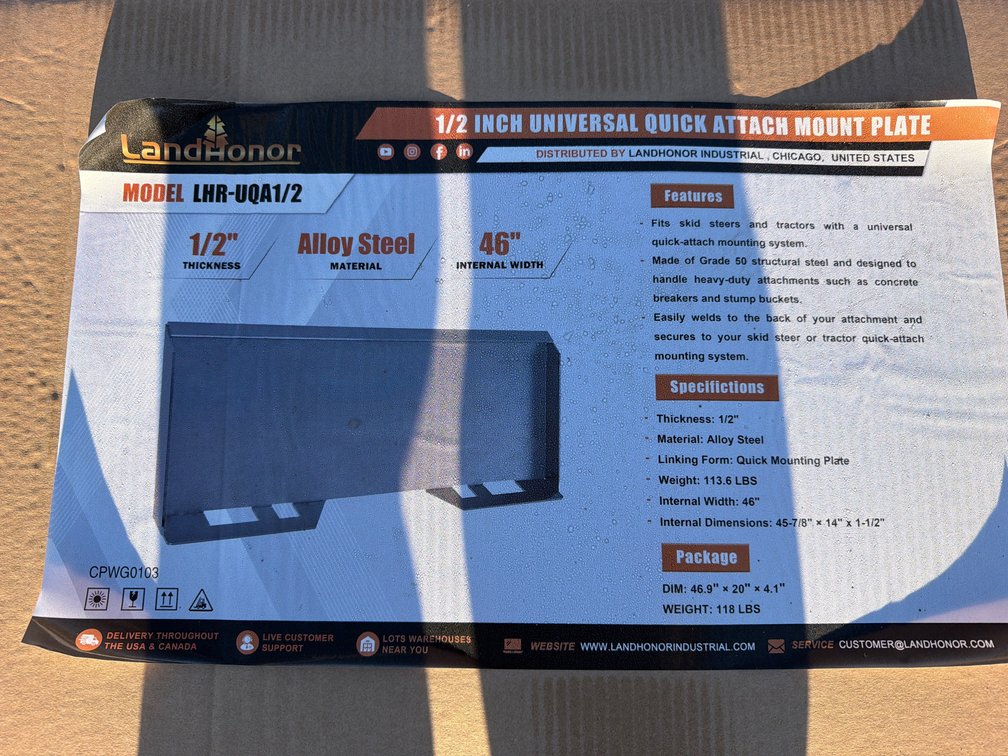 LANDHONOR 1/2"\uFFFd WELD ON PLATE
