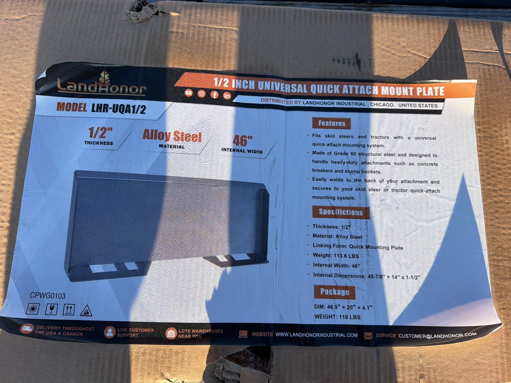 LANDHONOR 1/2"\uFFFd WELD ON PLATE