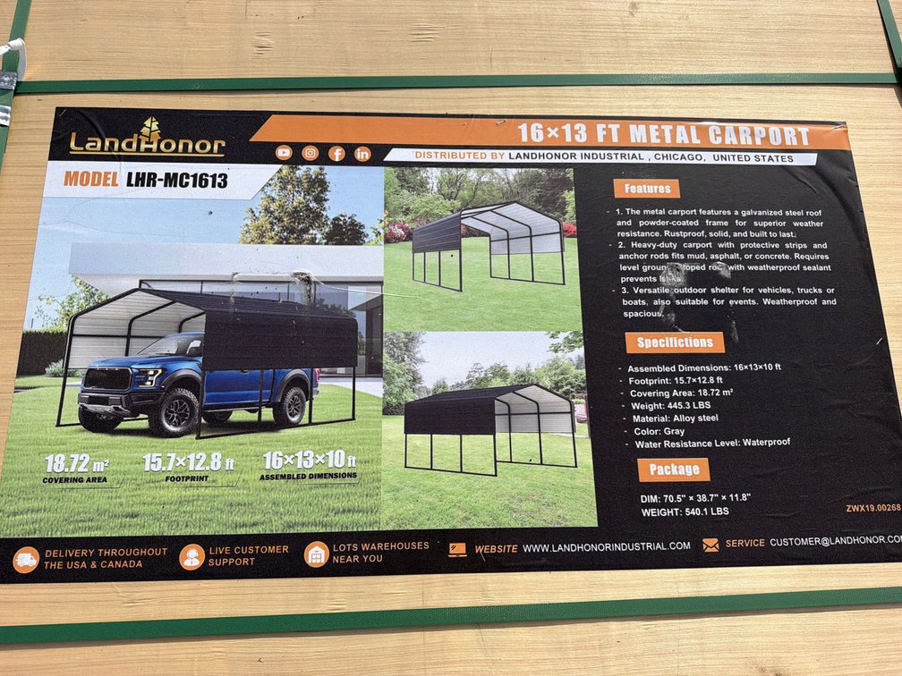 LANDHONOR 16'x13' CARPORT
