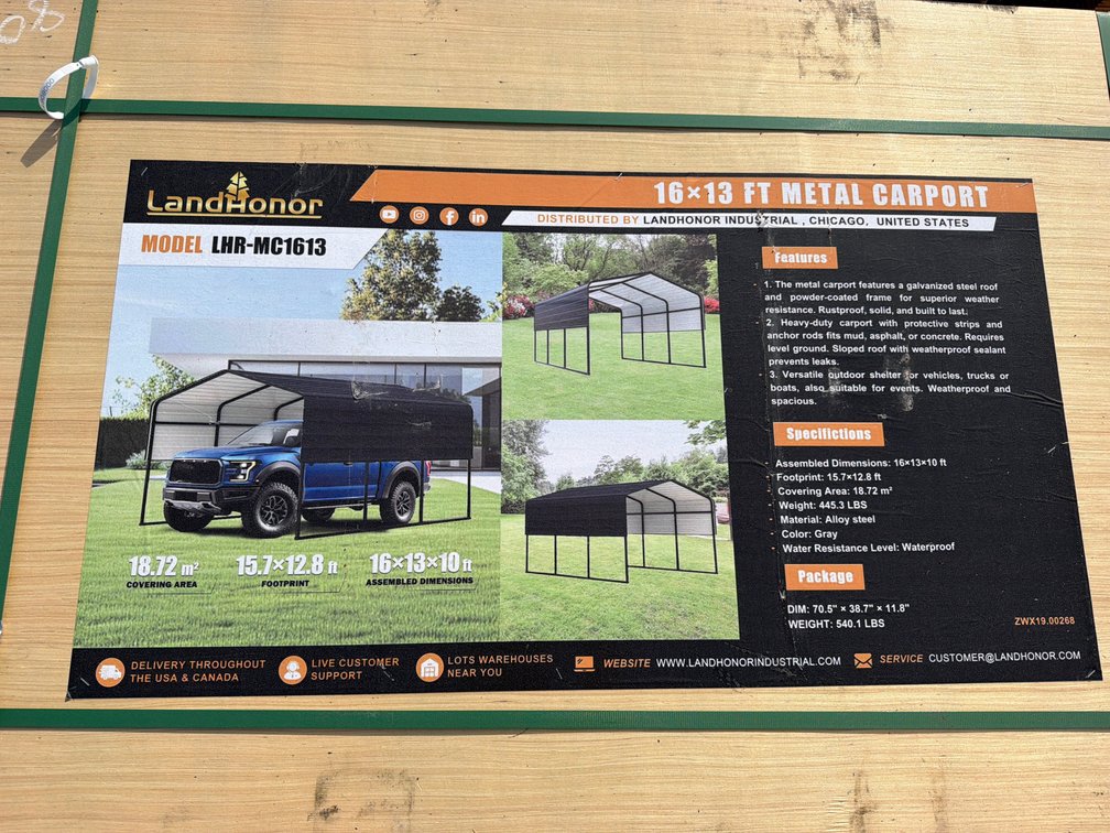 LANDHONOR 16'x13' CARPORT