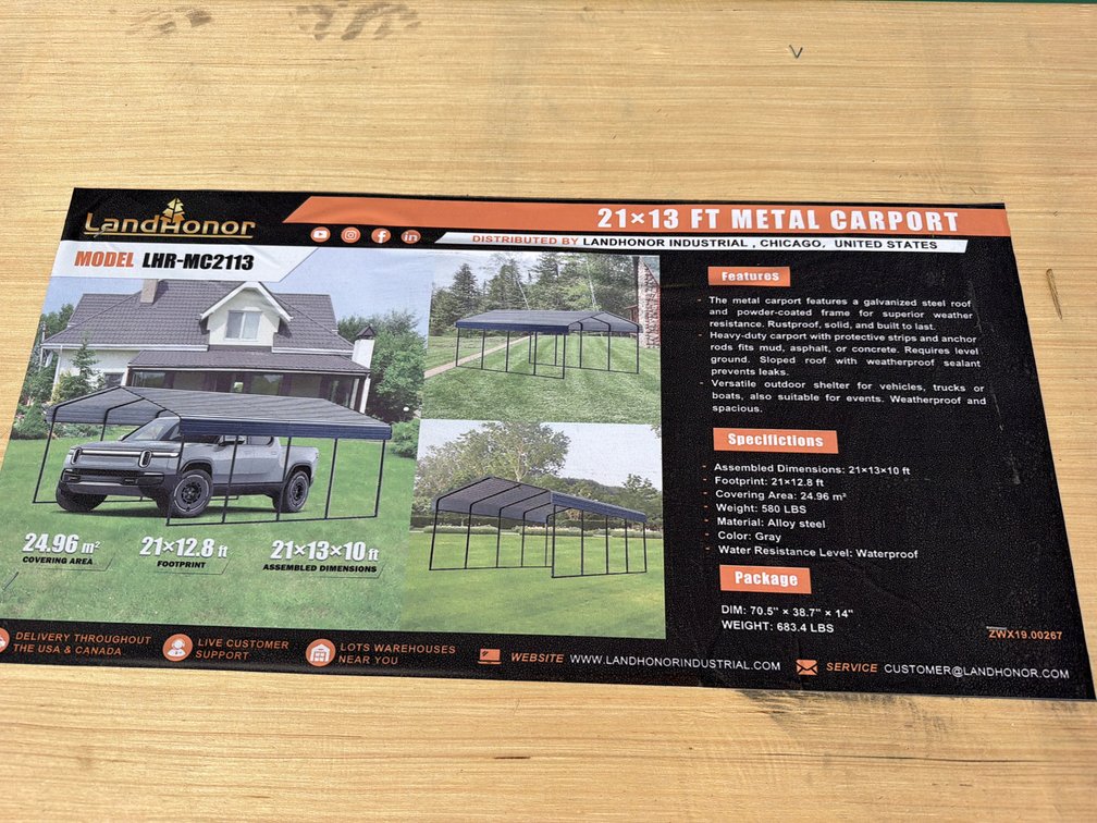 LANDHONOR 21'x13' CARPORT