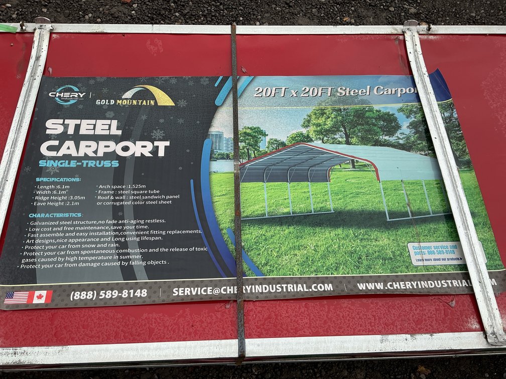 GOLD MOUNTAIN 20 x 20 STEEL CARPORT
