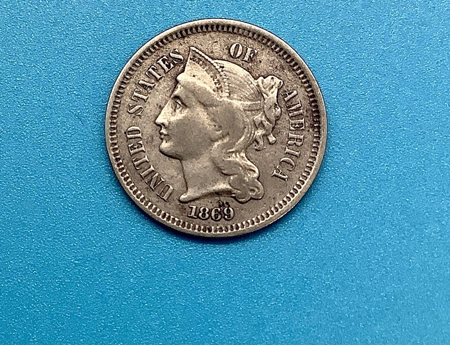 1869 US 3 Cent Nickel
