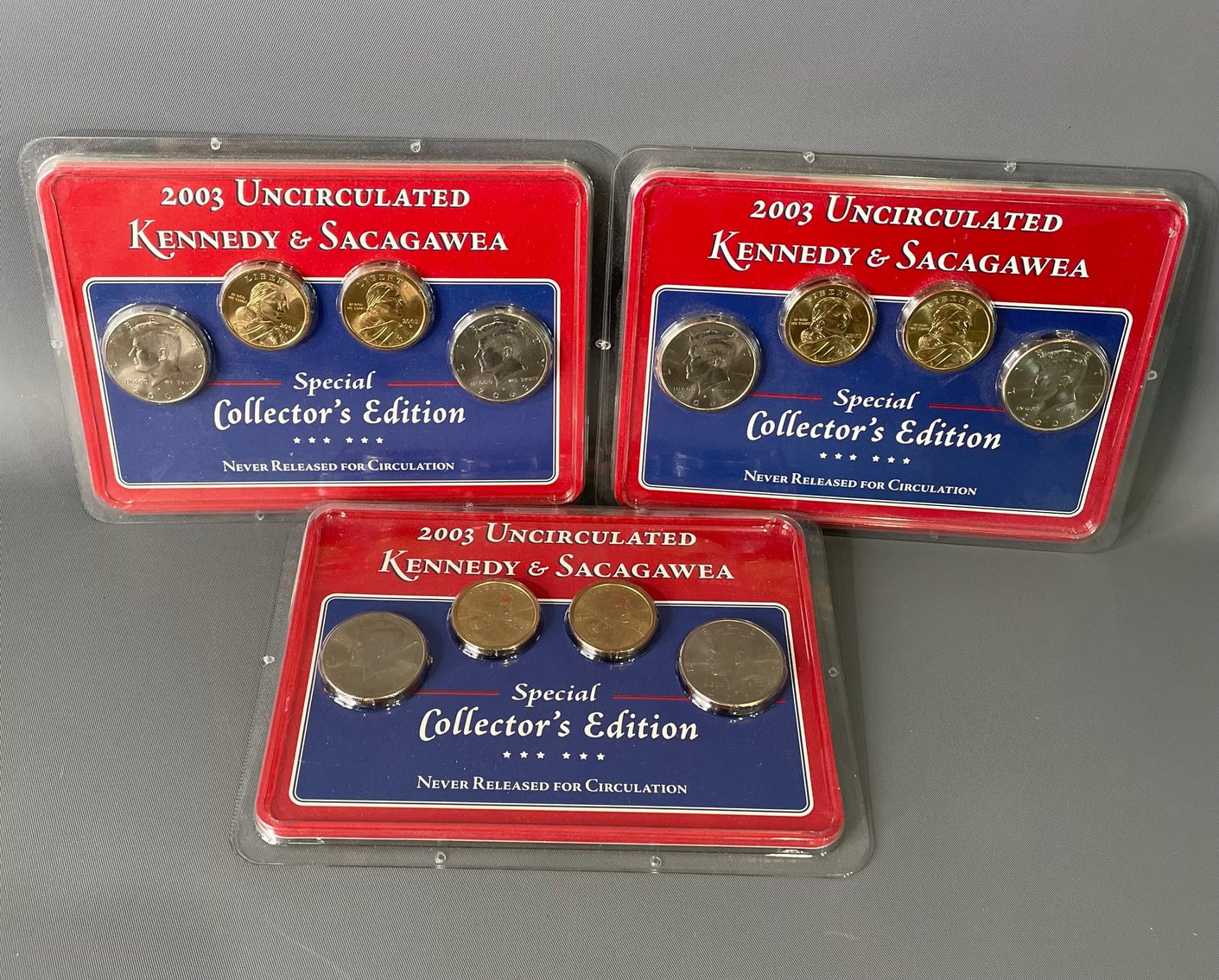 2003 Uncirculated Kennedy and Sacagawea Collector Coin Sets (3)