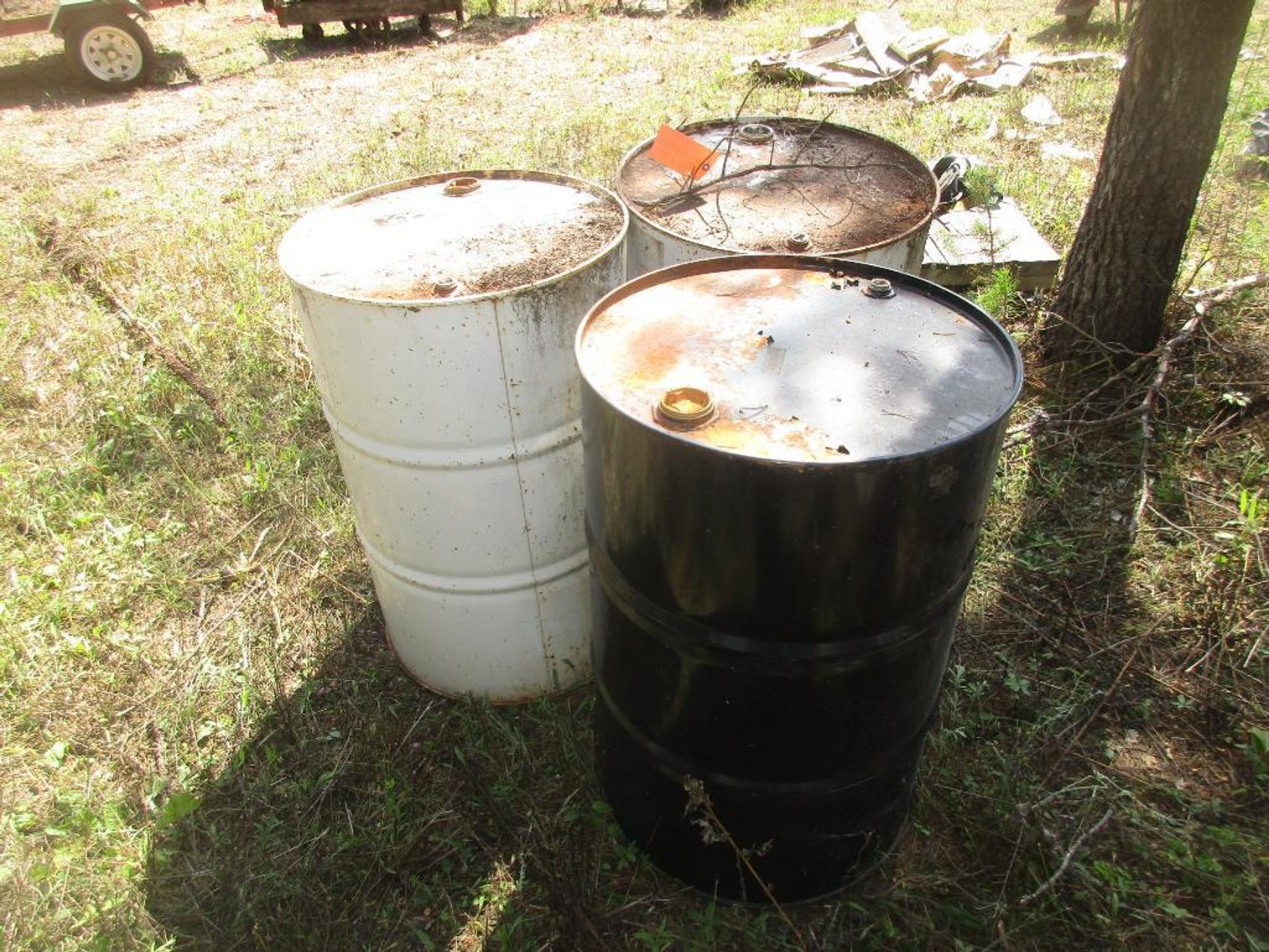 (3) 50-Gallon Metal Drums