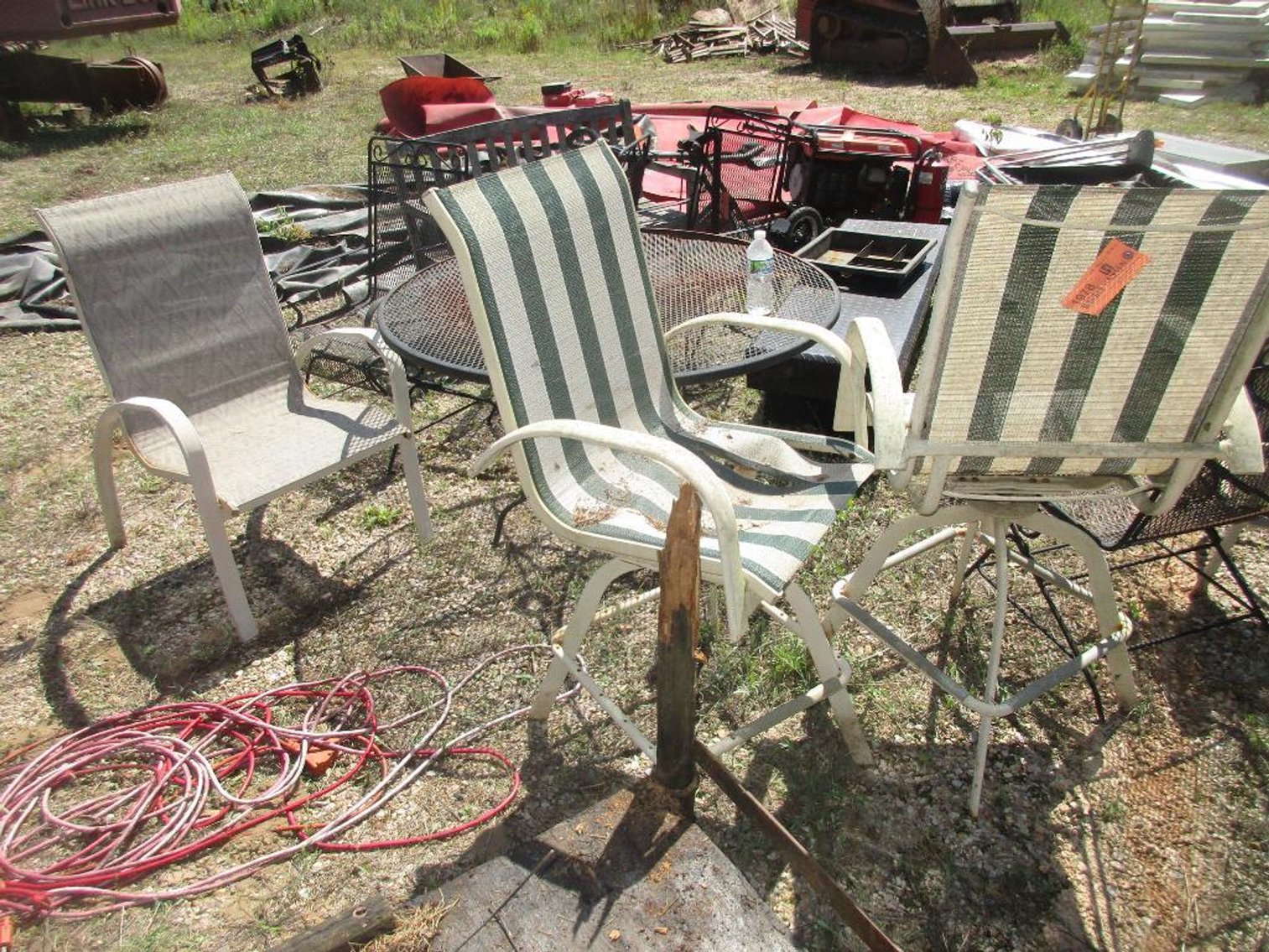 (4) Outdoor Cloth Covered Patio Chairs