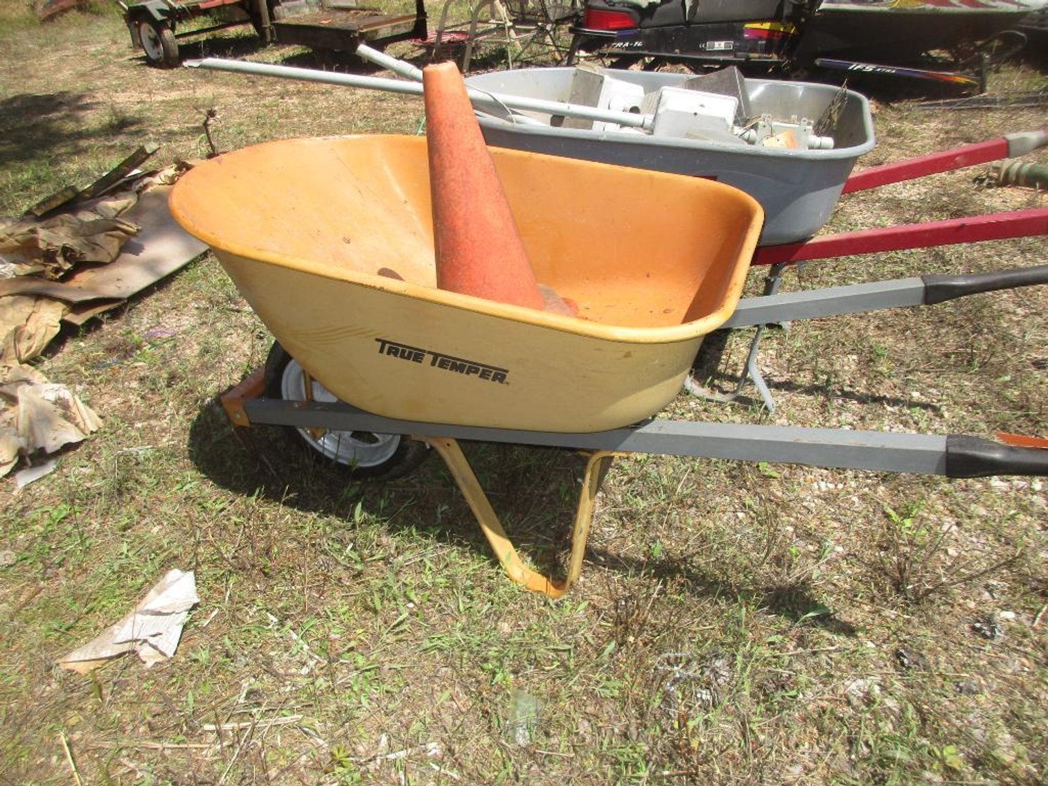 True Temper Metal Wheel Barrow and Contents