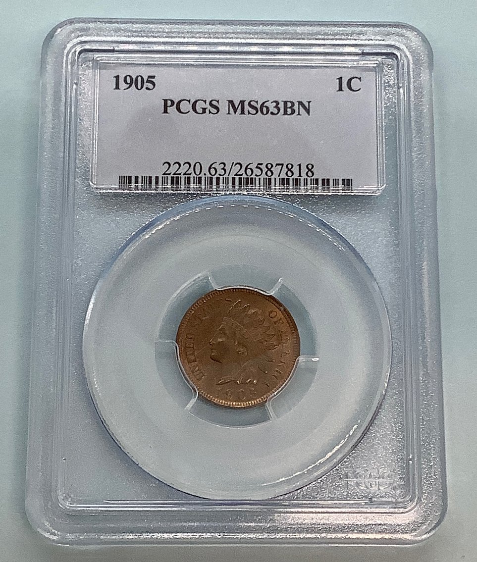 1905 Indian Head Cent PCGS MS 63 BN