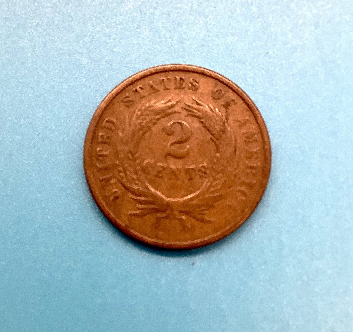 1864 Large Motto US 2 Cent Piece