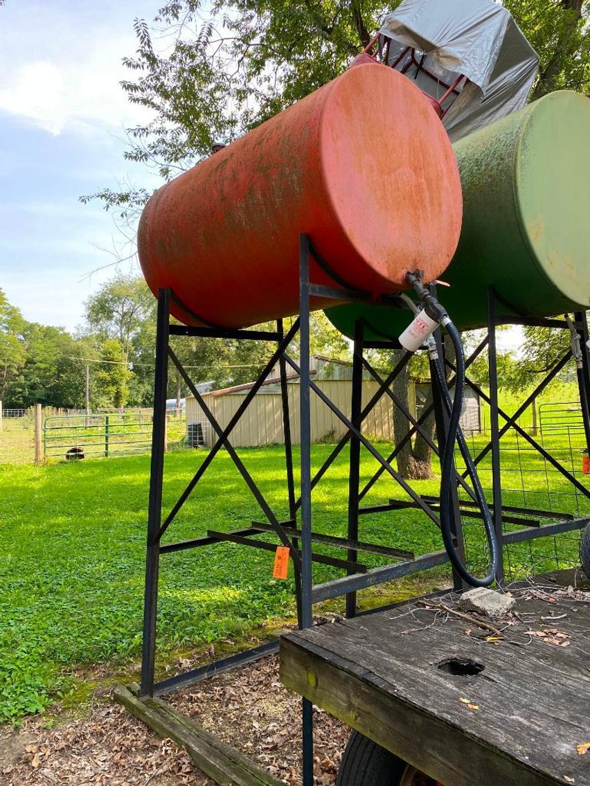 Elevated Gas Tank on Stand with New Hoses
