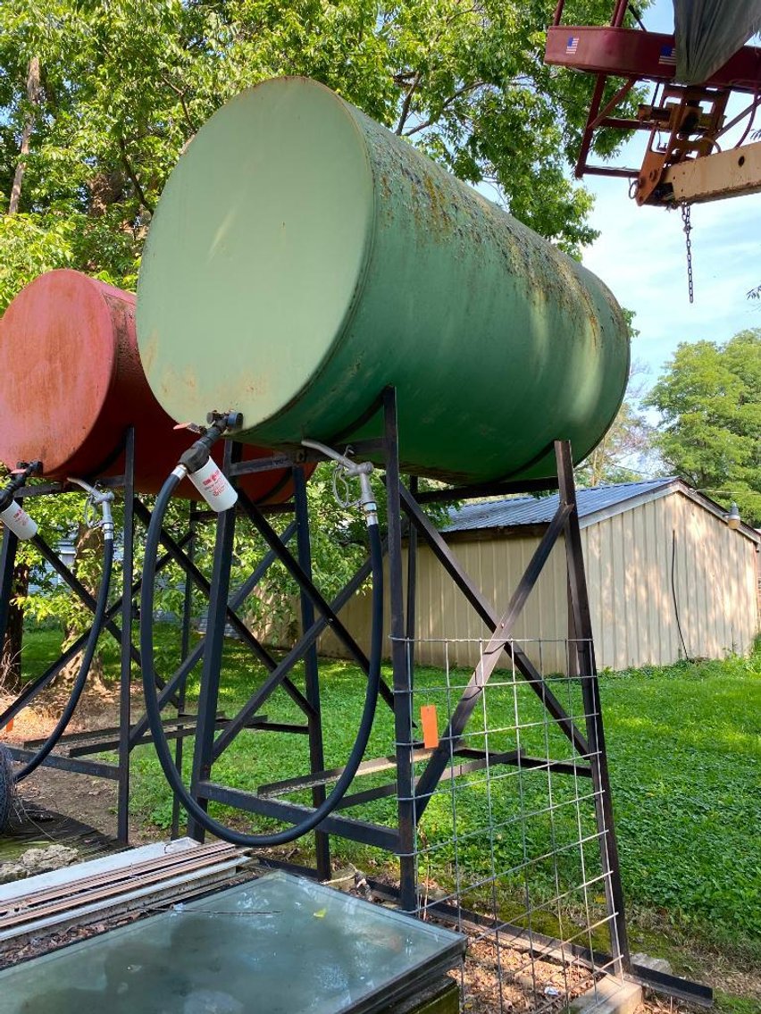 Elevated Diesel Tank on Stand with New Hoses