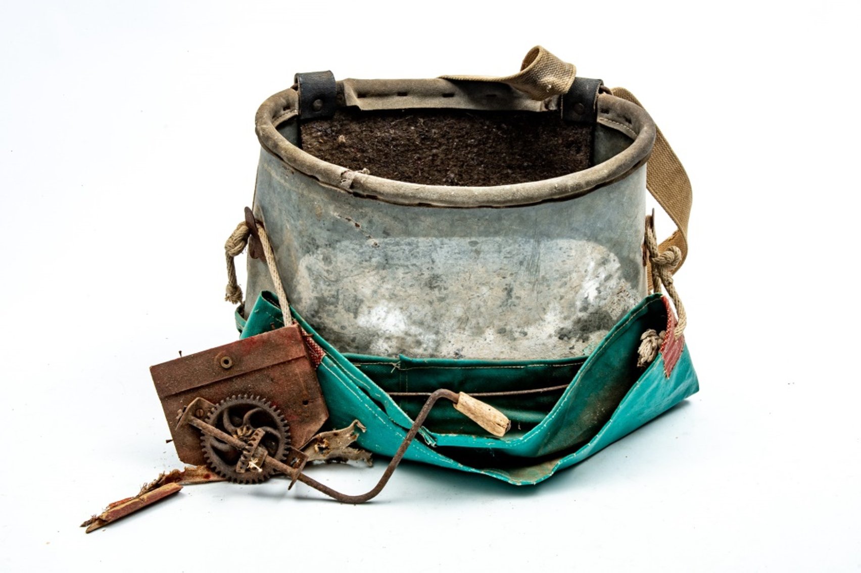 Vintage Orchard Picking Basket & Seed Spreader Crank