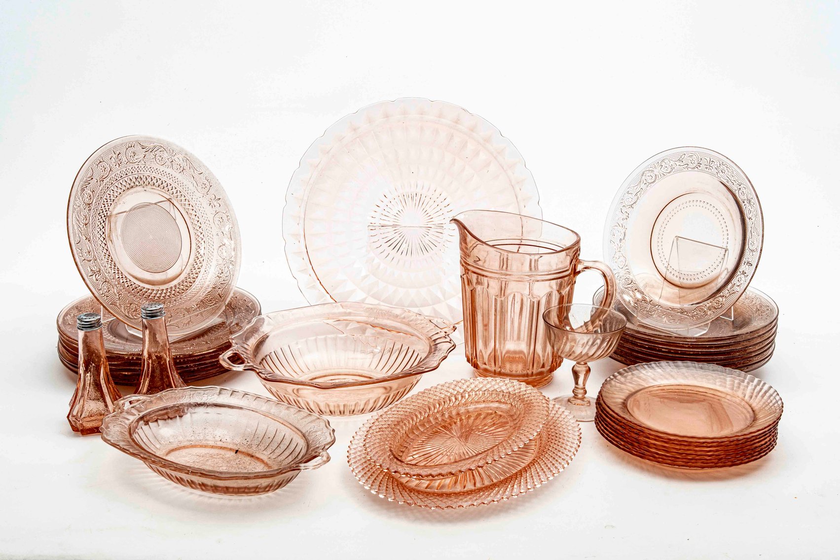 Pink Depression Glass Assortment