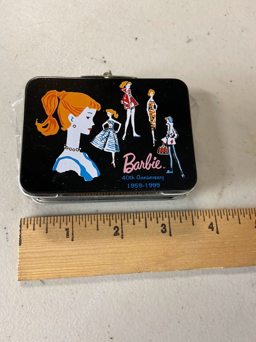 Hallmark 1999 Barbie 40th Anniversary Edition Tin Lunchbox Ornament- No box plastic inside lunch box