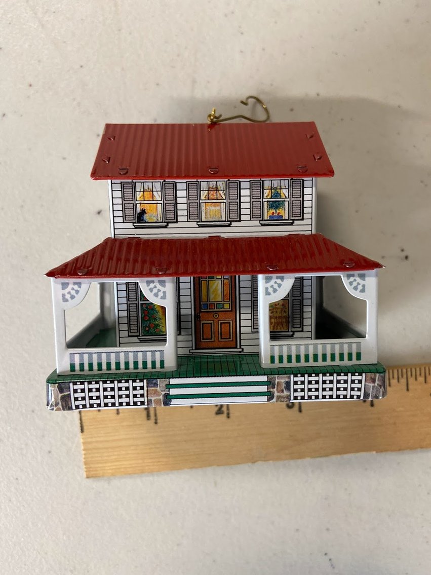 Hallmark-Keepsake Ornament- Tin Farm House Collector's Series- 1999- no box