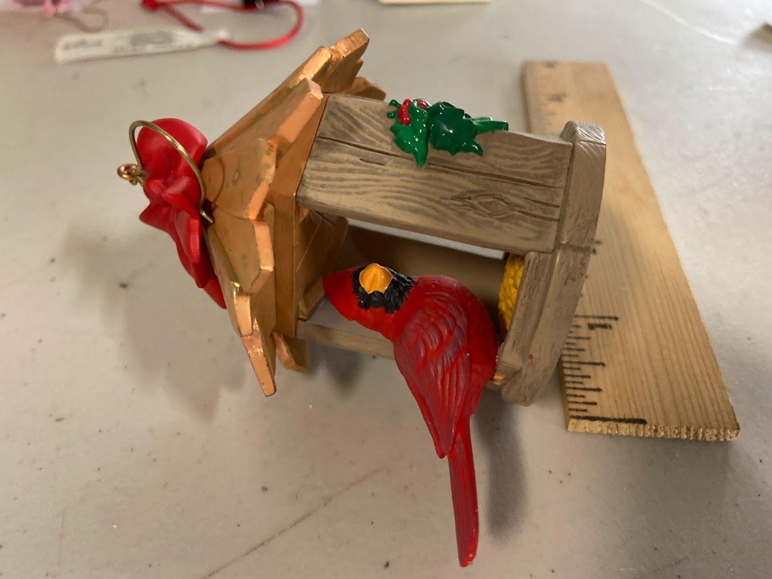 Hallmark Wintertime Treat Cardinal in Birdhouse- Item NO. QX6989- no box