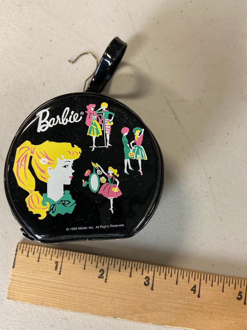 Hallmark 1999 Barbie Case-black round 1962-NO BOX- with tags - zipper works