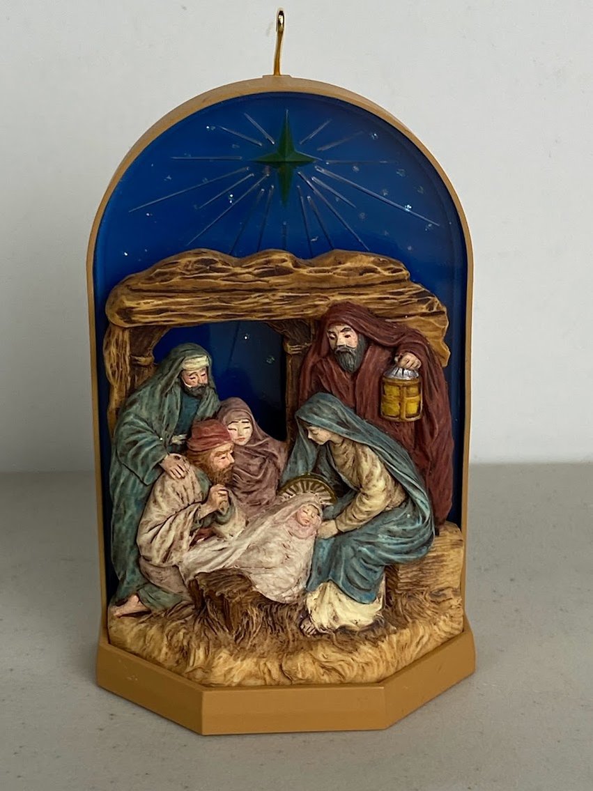 Hallmark Keepsake Light Magic- 1996 Ornament Let us Adore him- no box - Artist Signed 