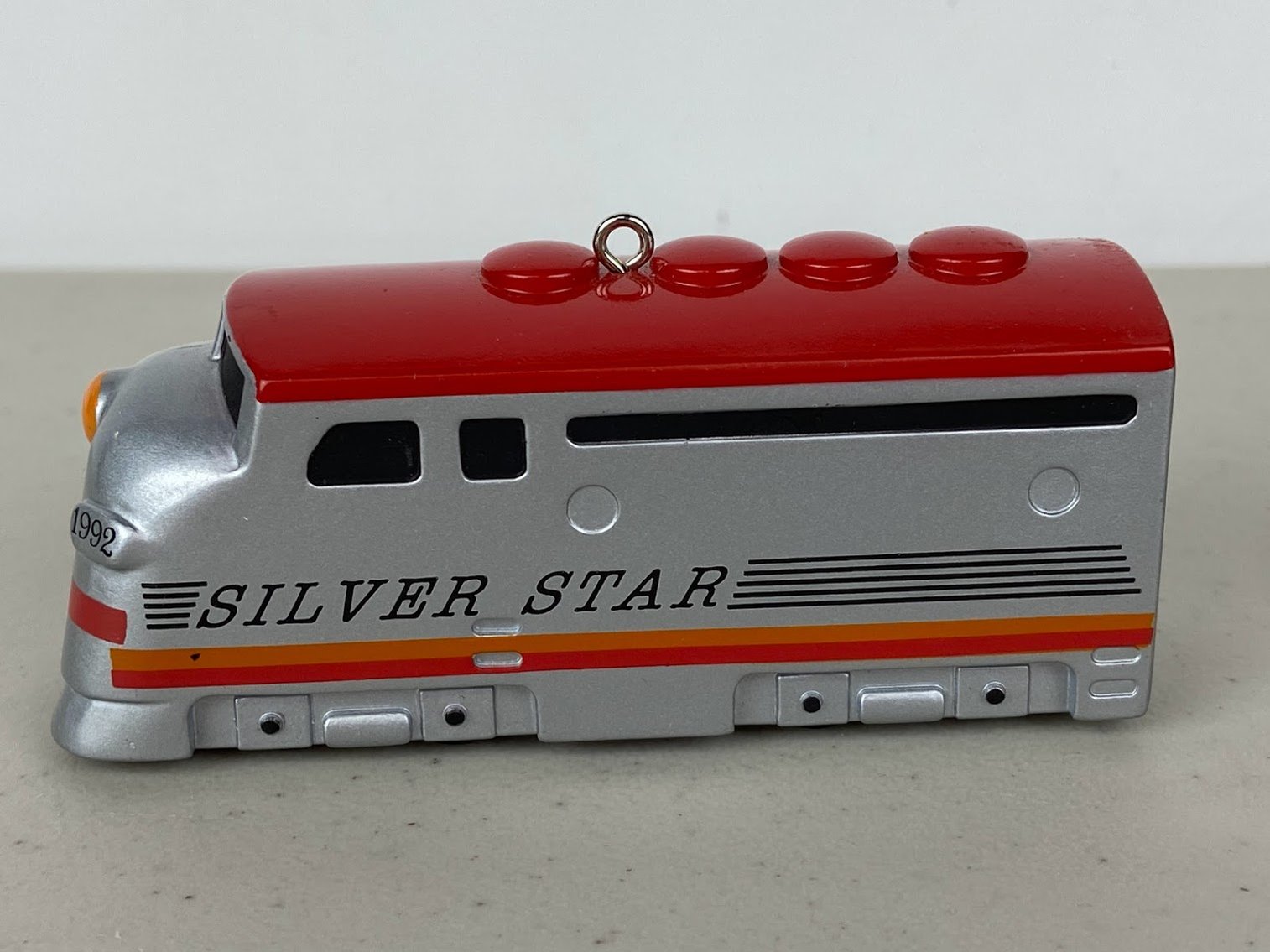 Hallmark 1992 Silver Star- 1 of the Set of 3 Ornaments- QX5324- ONLY Locomotive- NO BOX