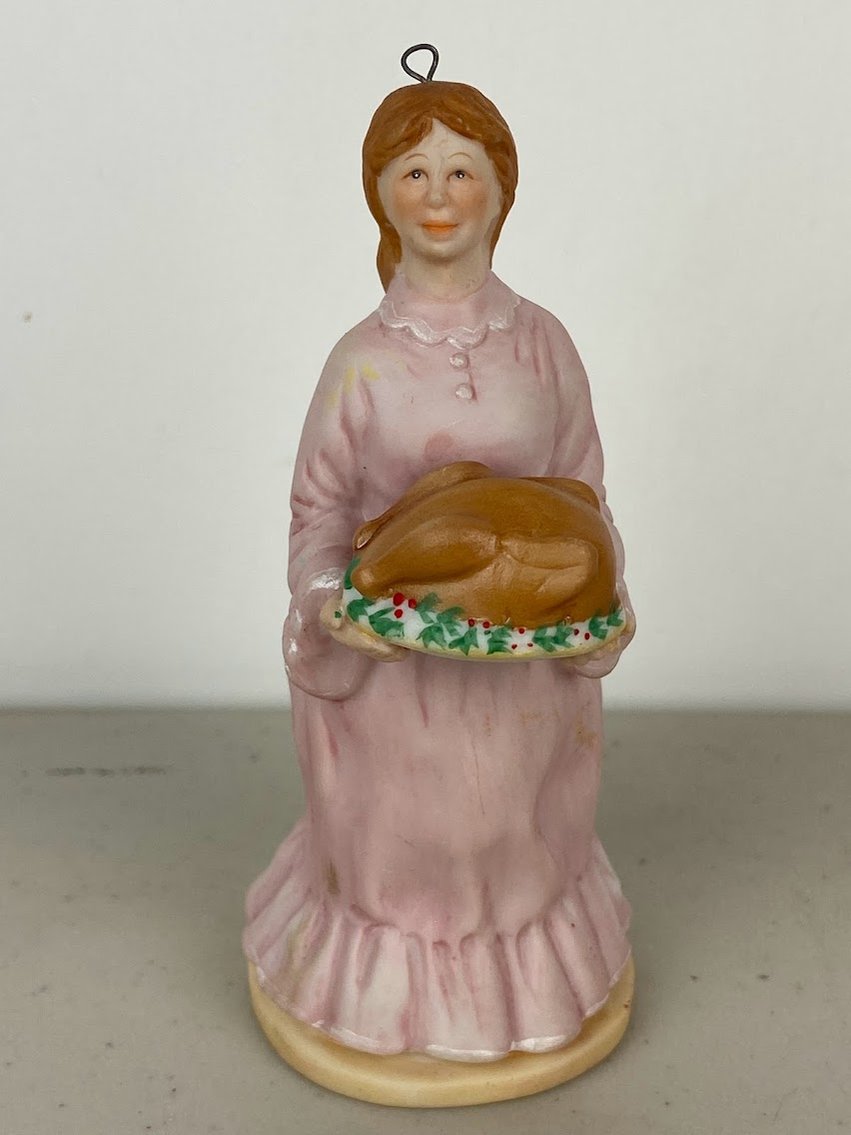Hallmark 1991 Mrs. Cratchit- with Turkey dinner- Fine Porcelain- no box