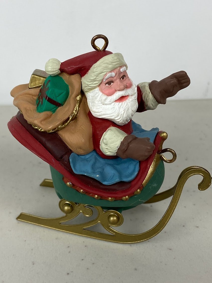 Hallmark 1992 Keepsake Ornament Santa in his Sleigh - ONLY SANTA- - no box