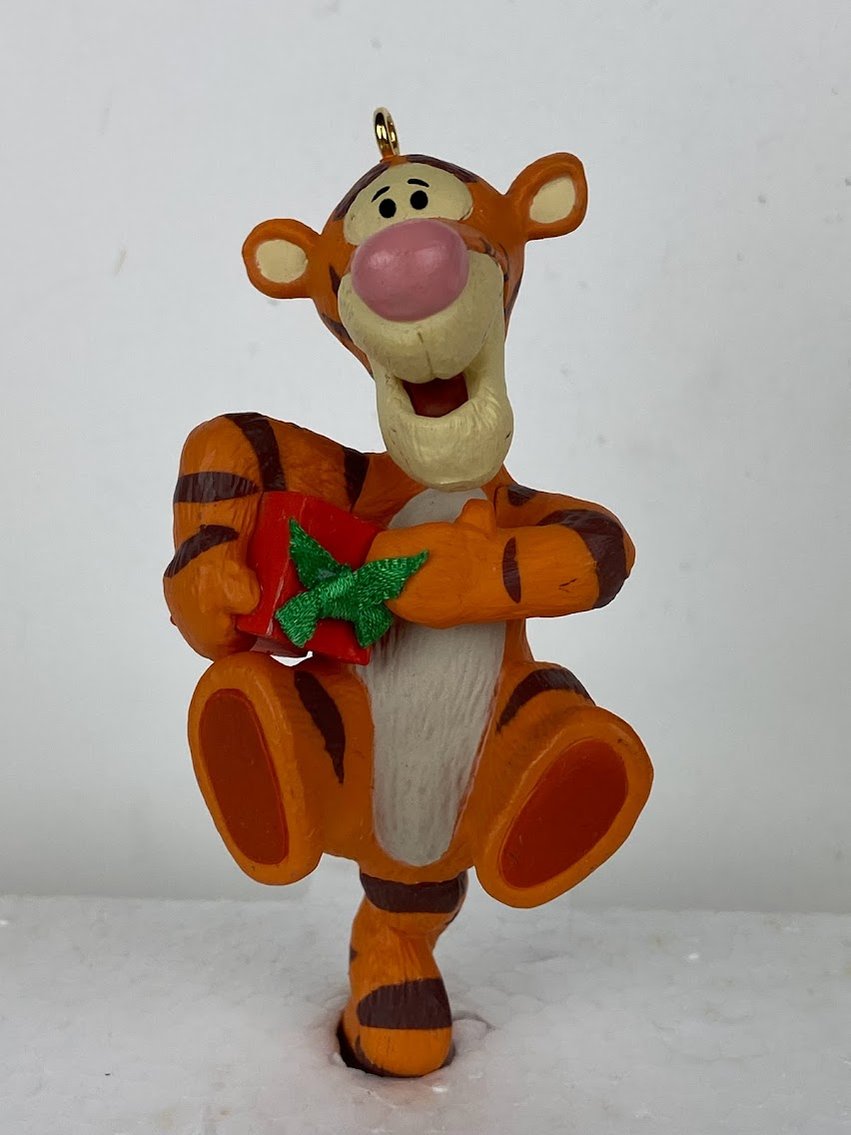 Hallmark Disney Tiger with red box gift and green bow - no box