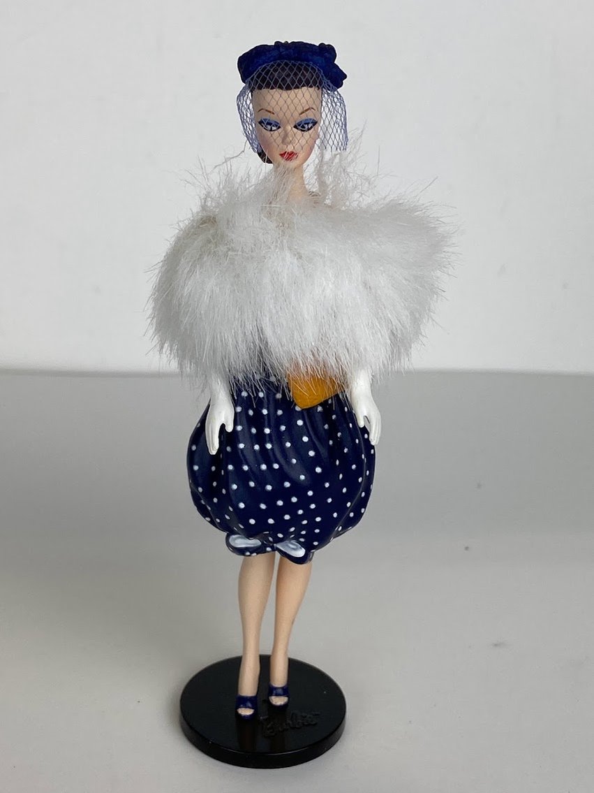 Hallmark Keepsake 1999 Gay Parisienne Barbie Featuring Late 50's bubble blue and white polka dot dress, - no box