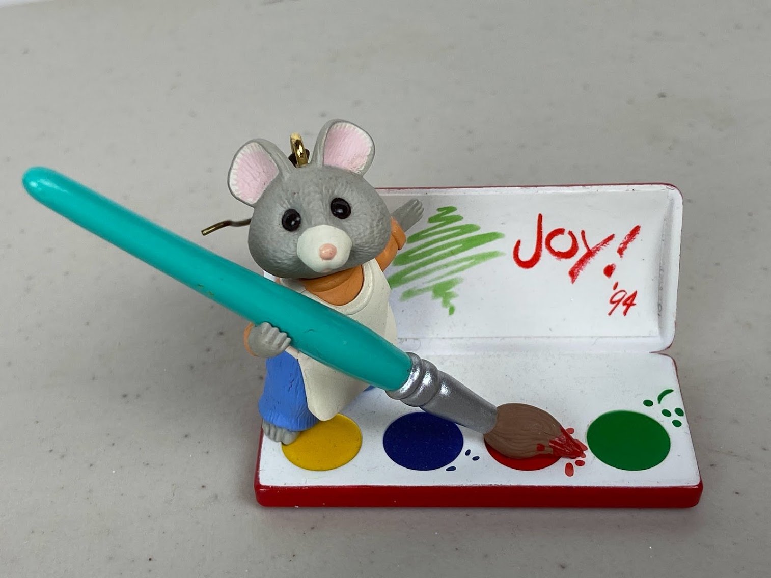 Hallmark 1994 Christmas Ornament- Colors of Joy- Boxed-Item NO. QX5893-no box with a mouse painting