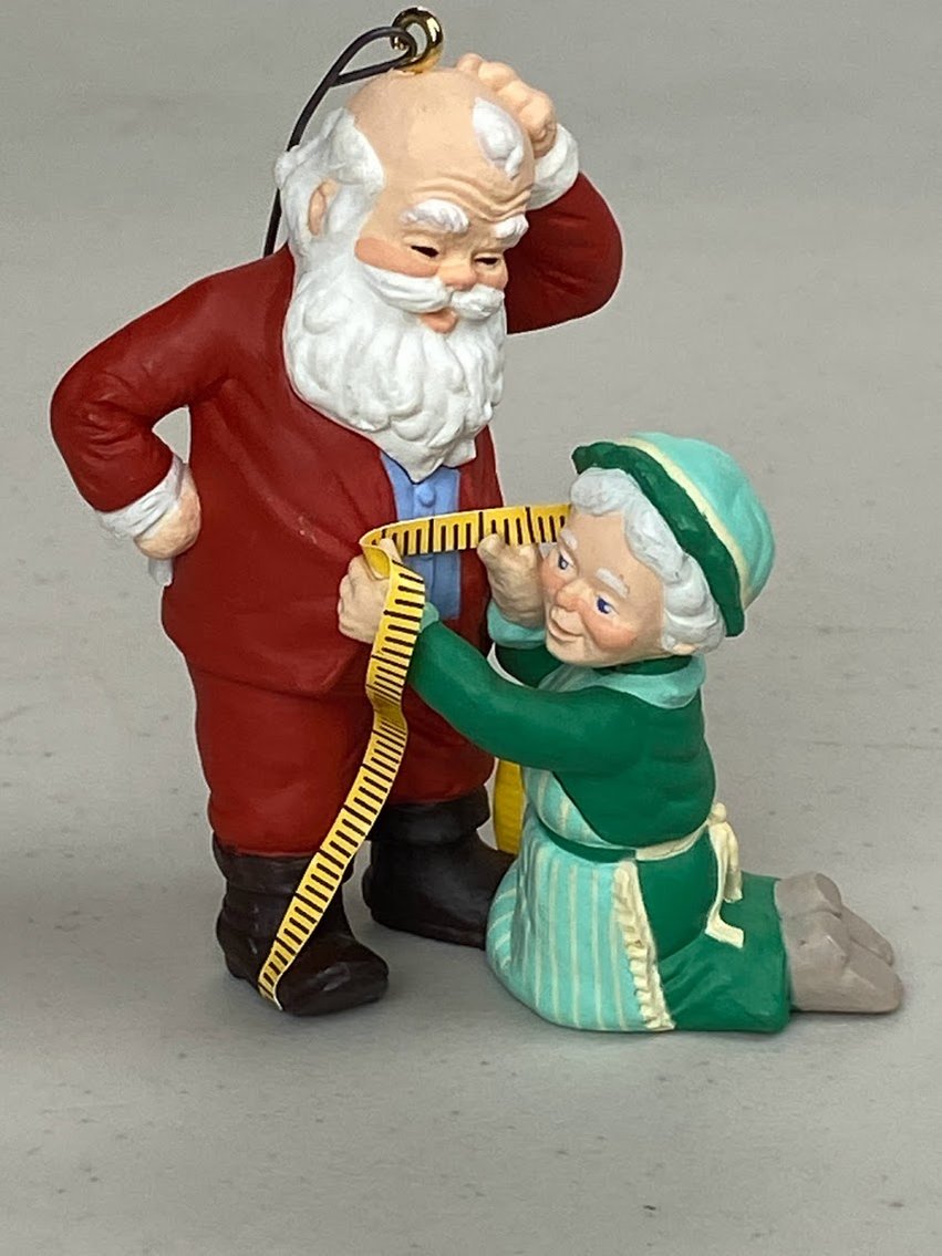 Hallmark Christmas Ornament- Item NO. QX4202-Mrs. Claus fitting Mr. Clause -NO. 8 Fitting Moment-no box