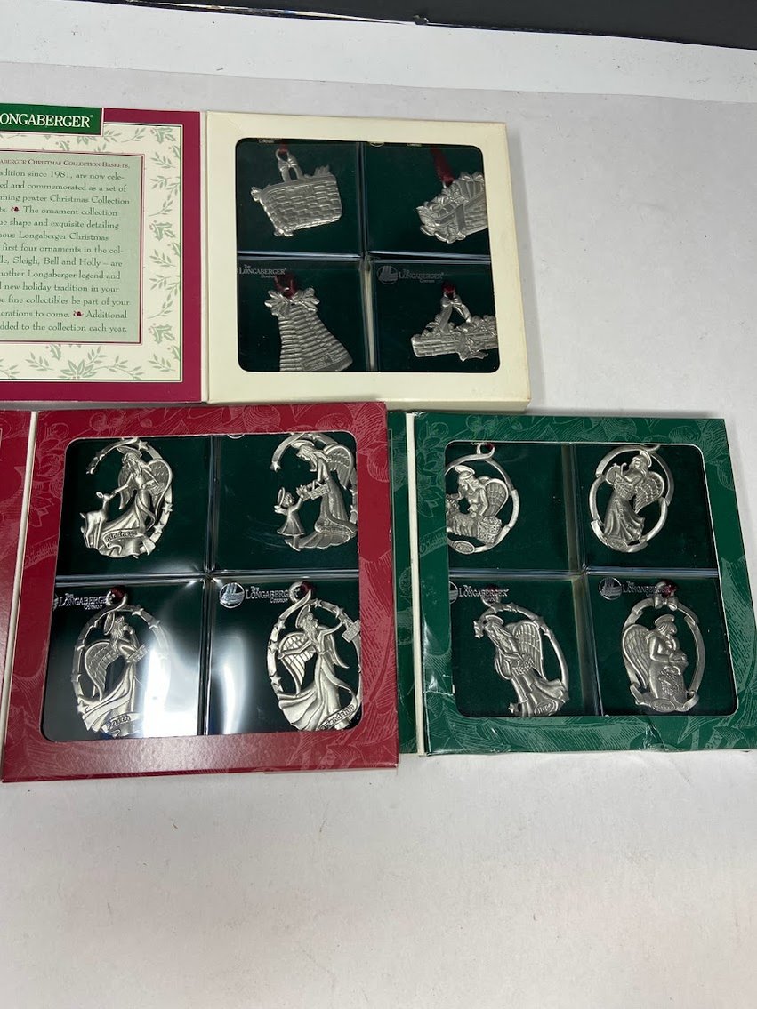 3-Set Pewter Ornaments No's 71757-71072 &72311