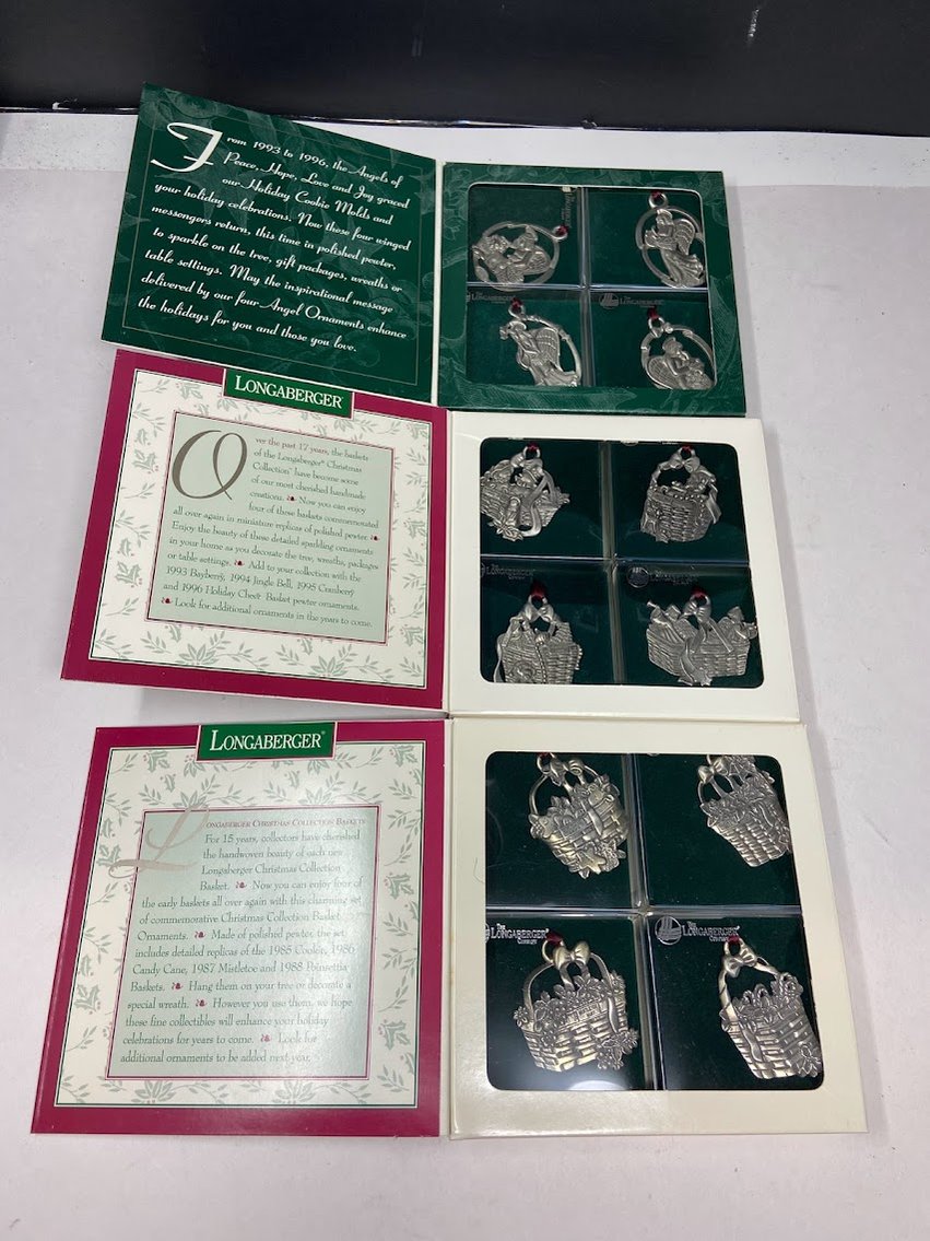 3-Set Pewter Ornaments No's.71927,71803, & 71757 
