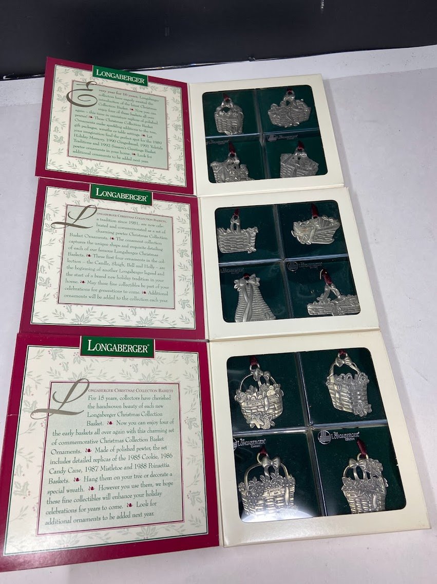 3-Set Pewter Ornaments No's 72311-71901 & 71803
