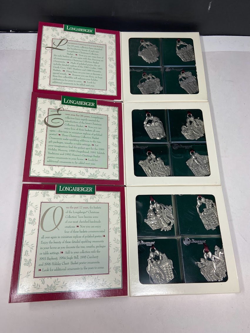 3-Set Pewter Ornaments No's.71927,71901, & 71803