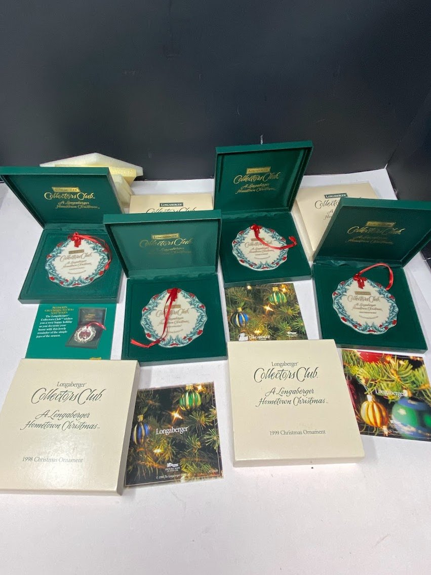 Christmas Ornaments-Longaberger University, Main St. Caroling Dresden & Riding thru the Snow