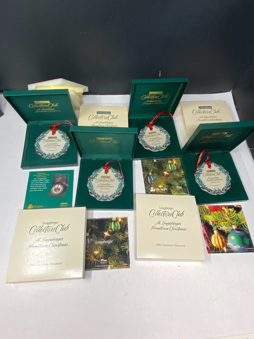 Christmas Ornaments-Longaberger University, Main St. Caroling Dresden & Riding thru the Snow