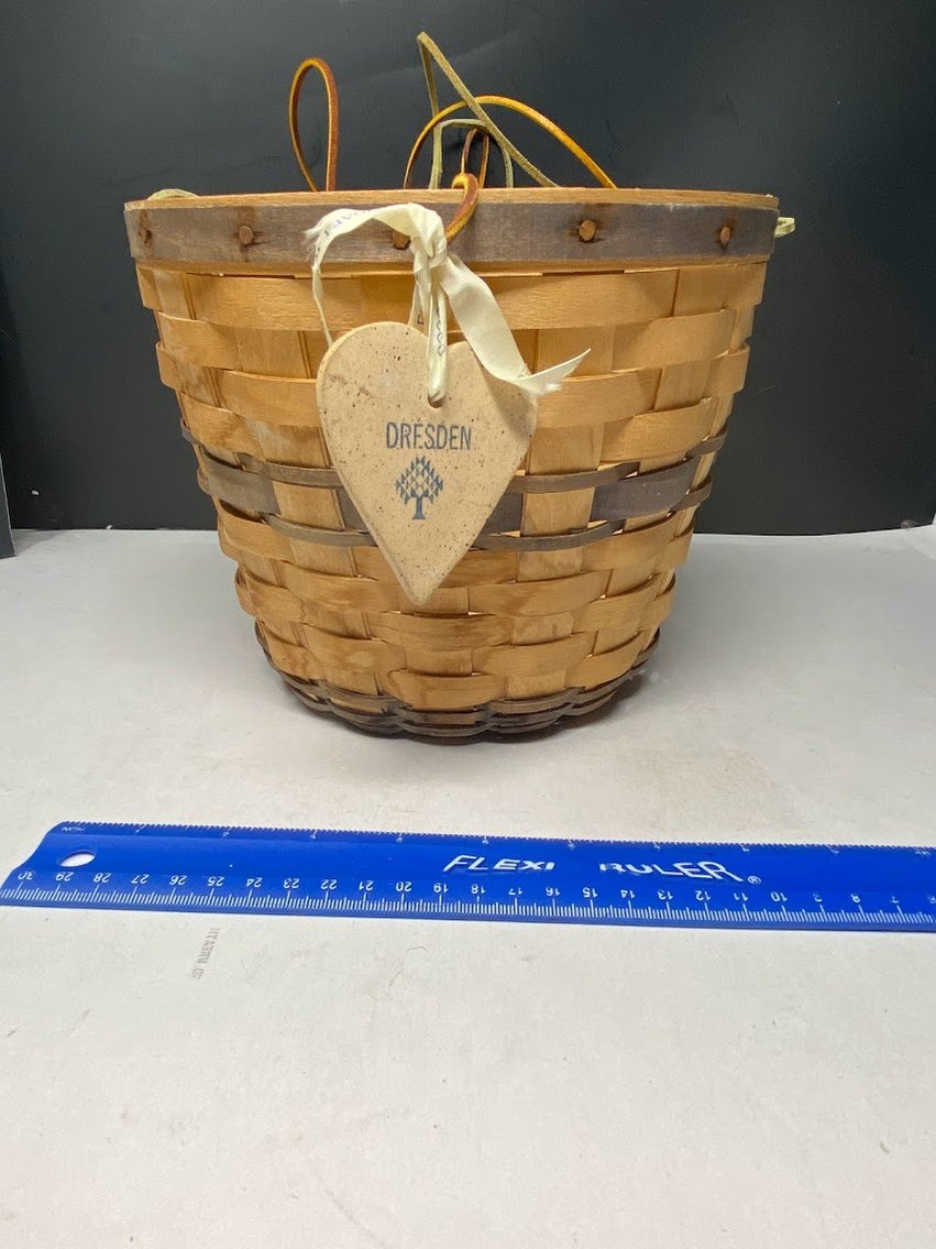 Hanging Bottom Basket-Natural/ Blue