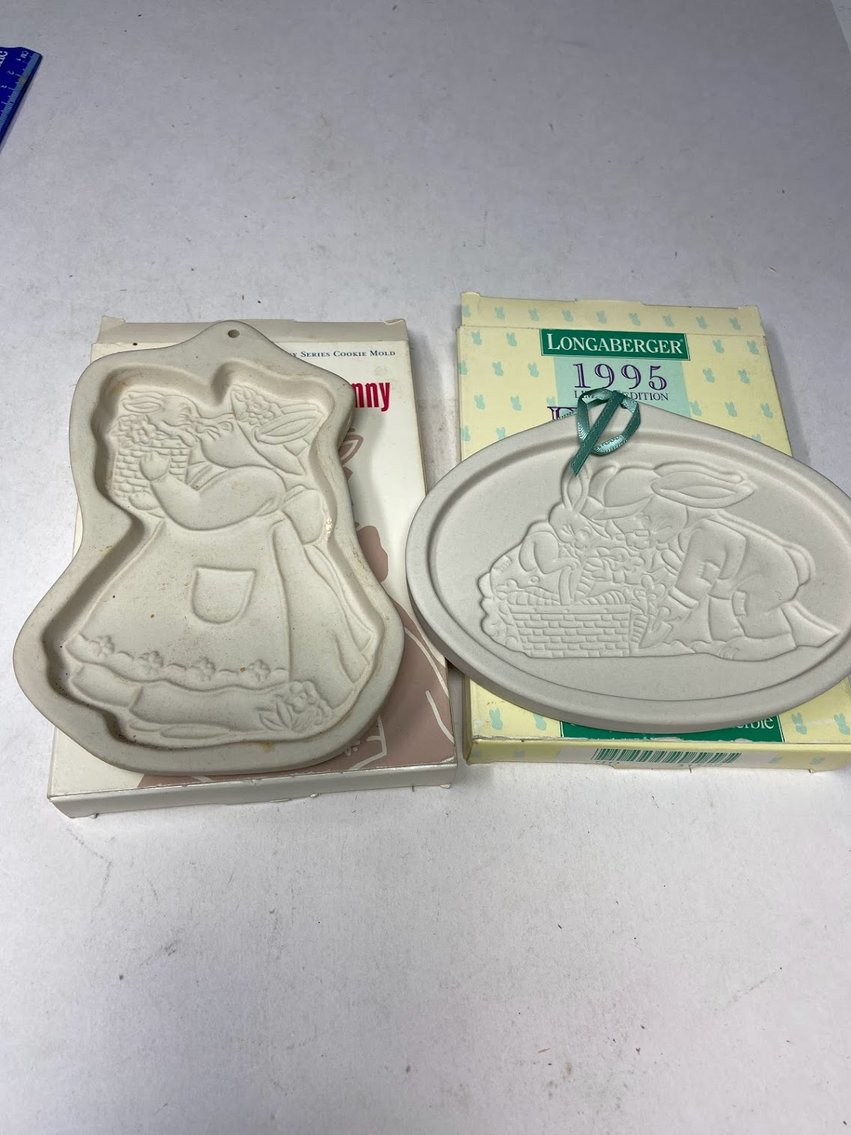 94-95 Cookie Molds--Mama, and Baby Bunny & 1995- Grandpa Bunny & Herbie Cookie Mold 