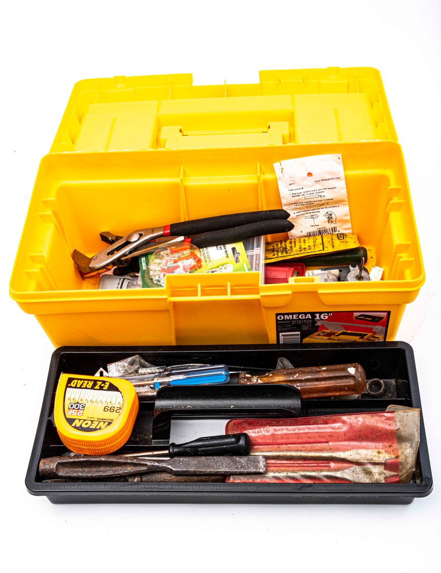 Omega 16" Workforce Plastic Tool Box with Tools