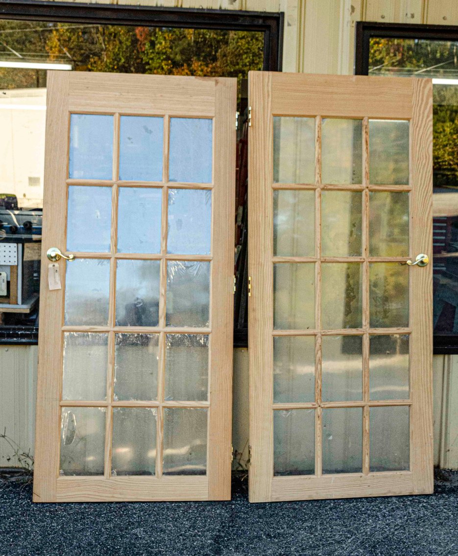 2 x 15 Pane Unused 80"H x 36"W Interior Doors