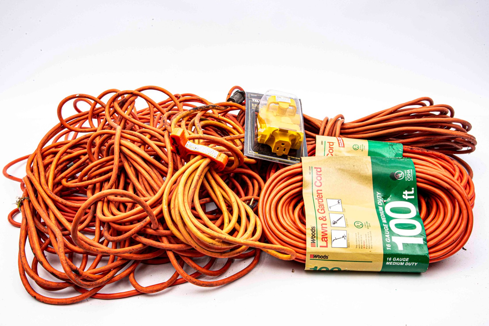 Tub of Heavy Duty Extension Cords