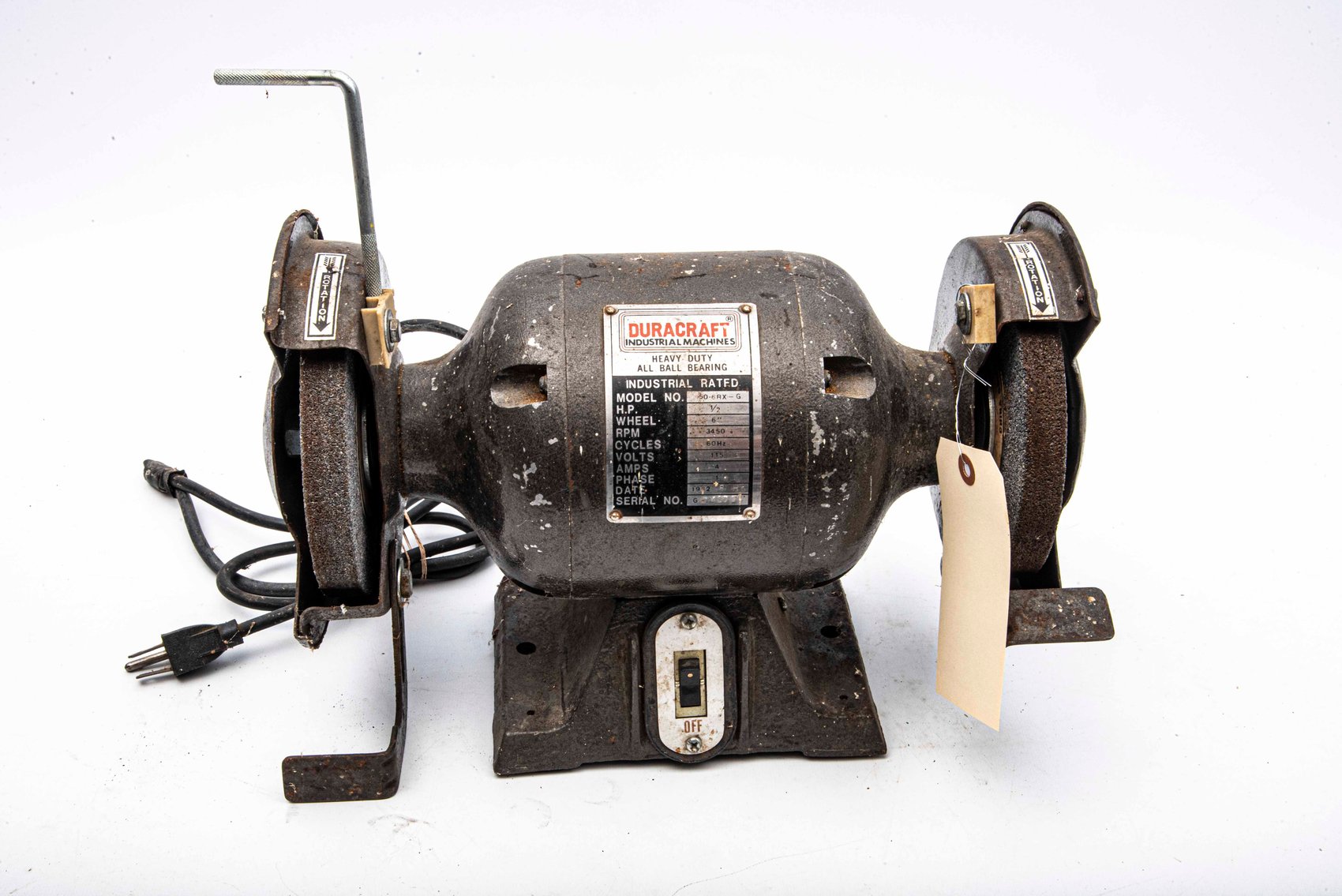 Duracraft Industrial Dual Wheel Bench Grinder.