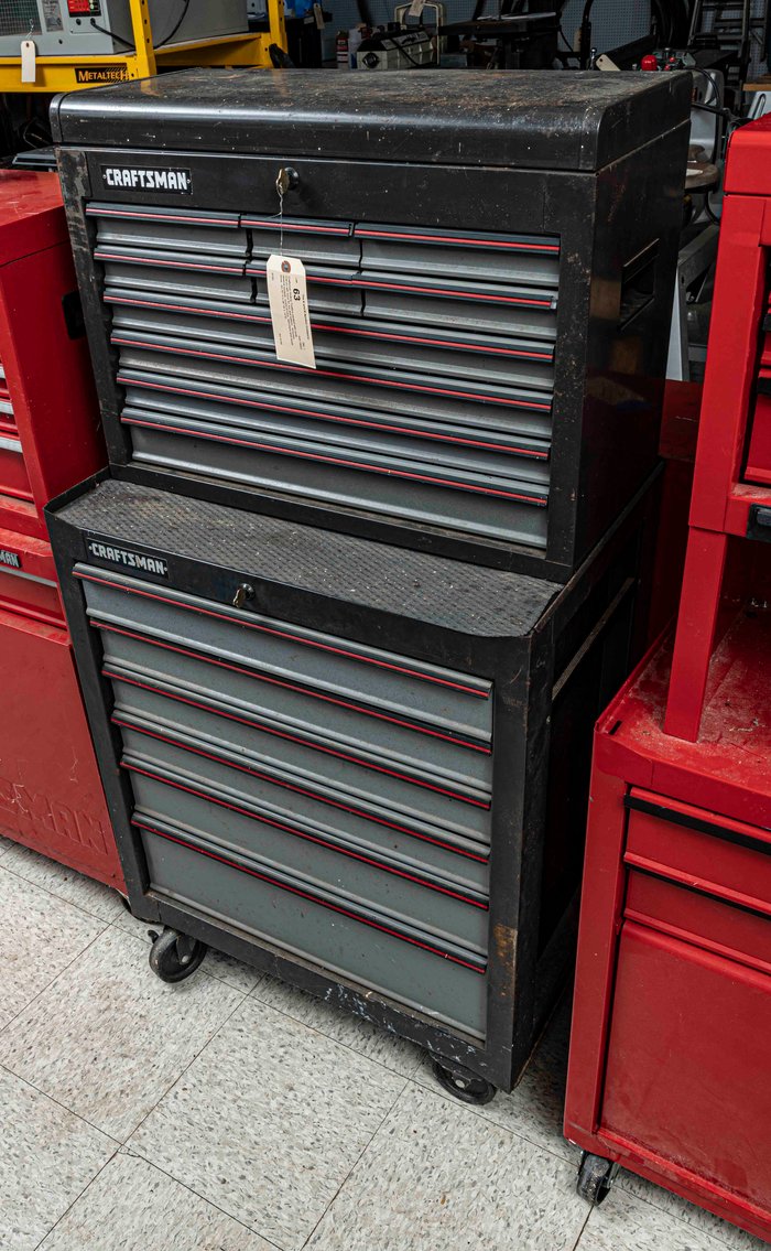 Craftsman Rolling Toolbox packed with tools