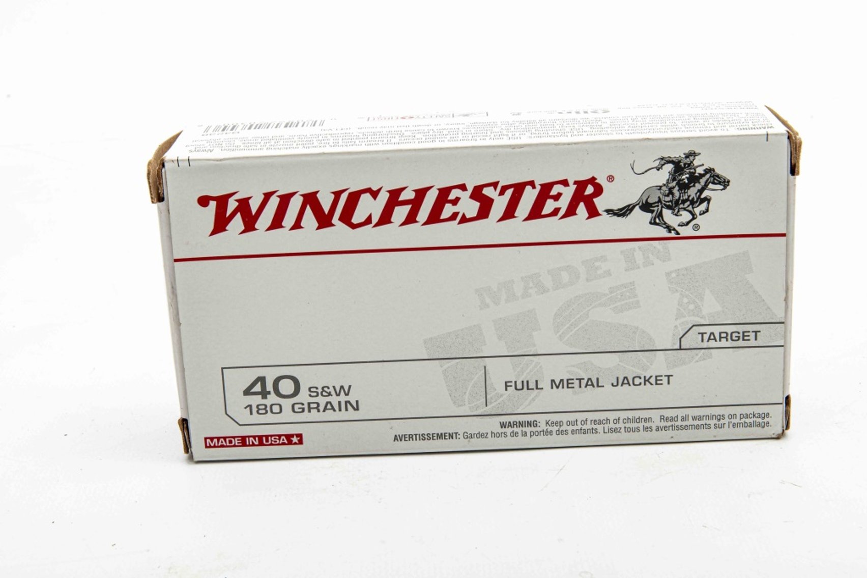 50 Rounds- Winchester 40 S&W-180 Grain