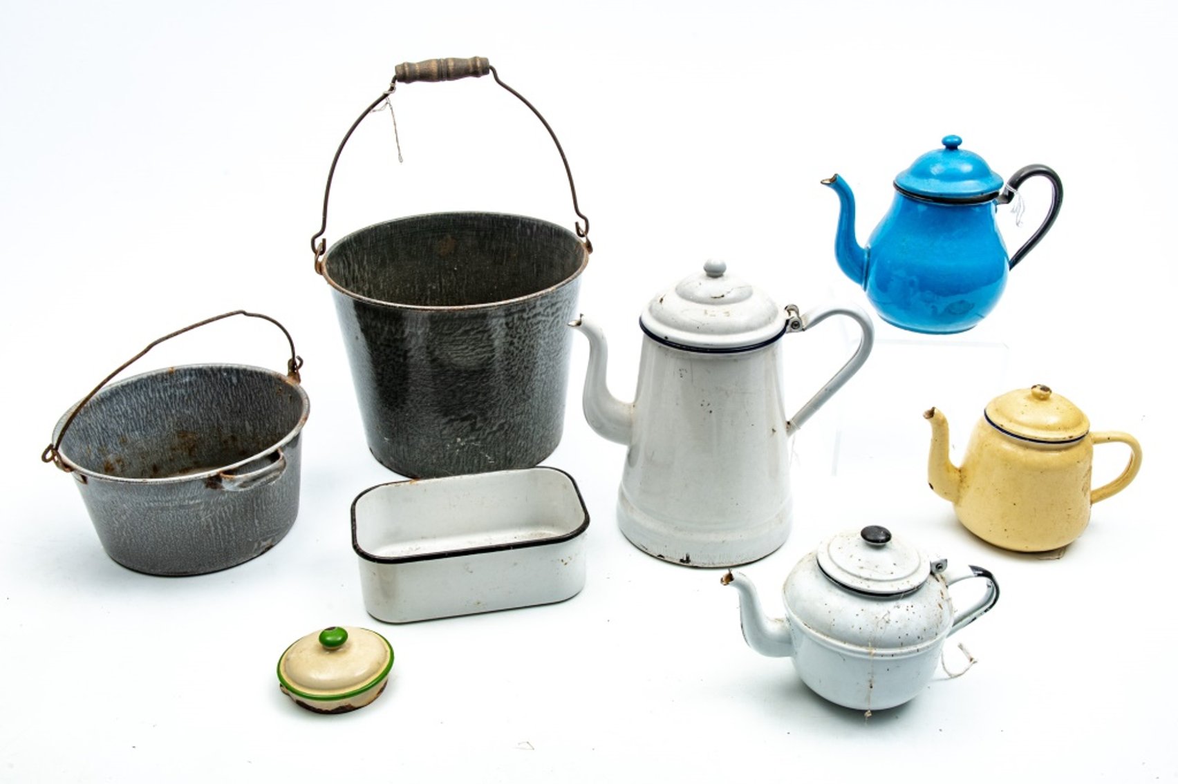 Old Graniteware - Coffee Pots, Tea Pots, Buckets & More