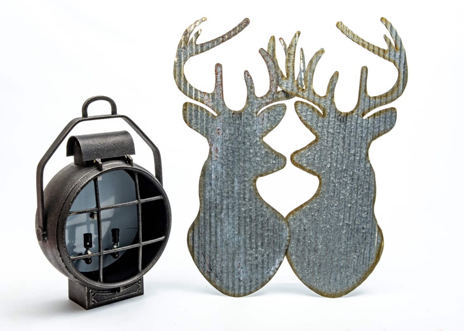 Lighthouse Lantern Sconce & Metal Deer Wall Art