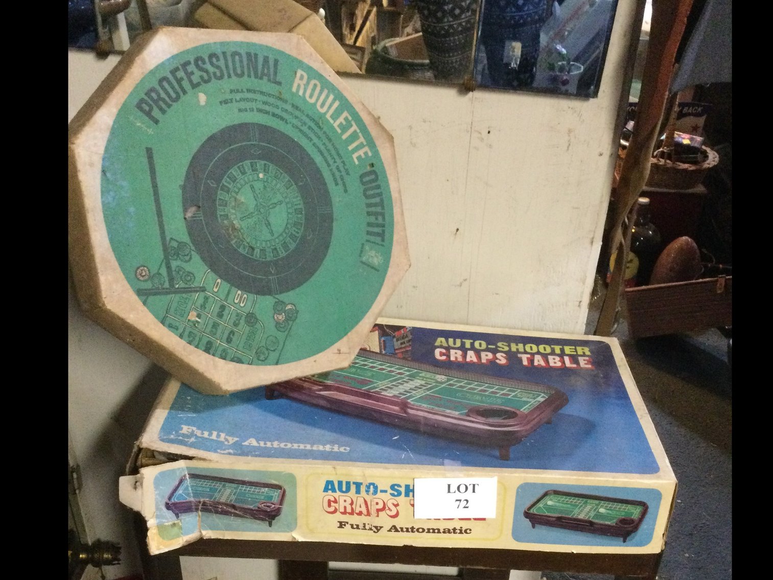 Roulette Wheel and Craps Table